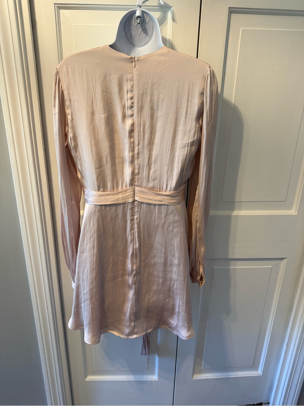 Lovers + Friends Blush Satin V-Neck Mini Dress - Picture 7 of 9